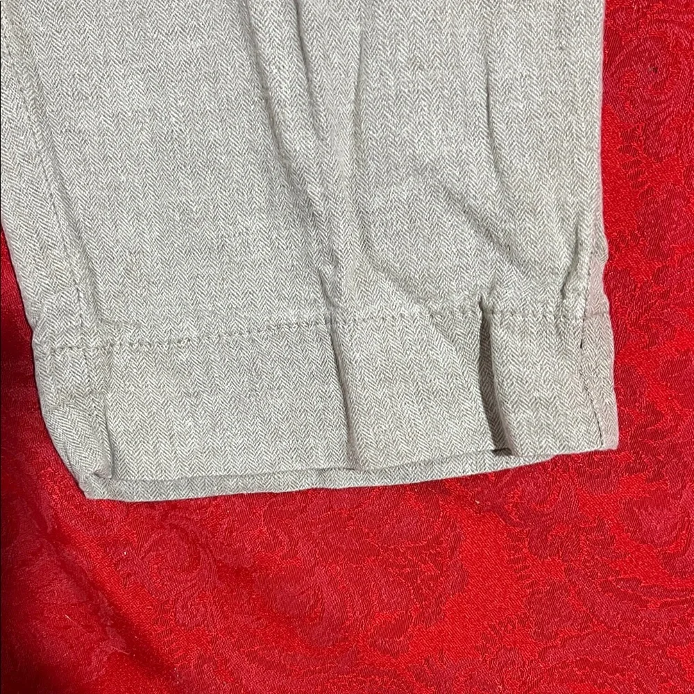 Claiborne Men's Linen Cotton Pleated Khaki Pants 34x31 Classic Dress Casual